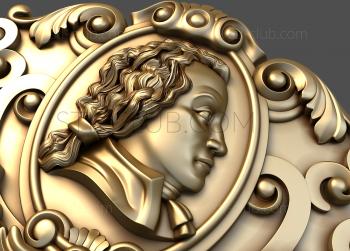 3D model Medallion with a male profile (STL)